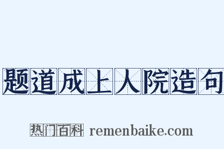 题道成上人院造句是什么意思的图片